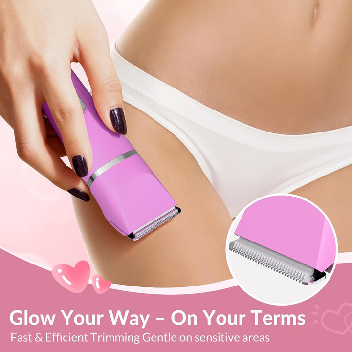 KINGTEE Recortadora de bikini eléctrica 5 en 1 para mujer, afeitado...
