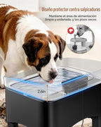 UPSKY Fuente de agua elevada para perros sin derrames de 11L con 4 alturas