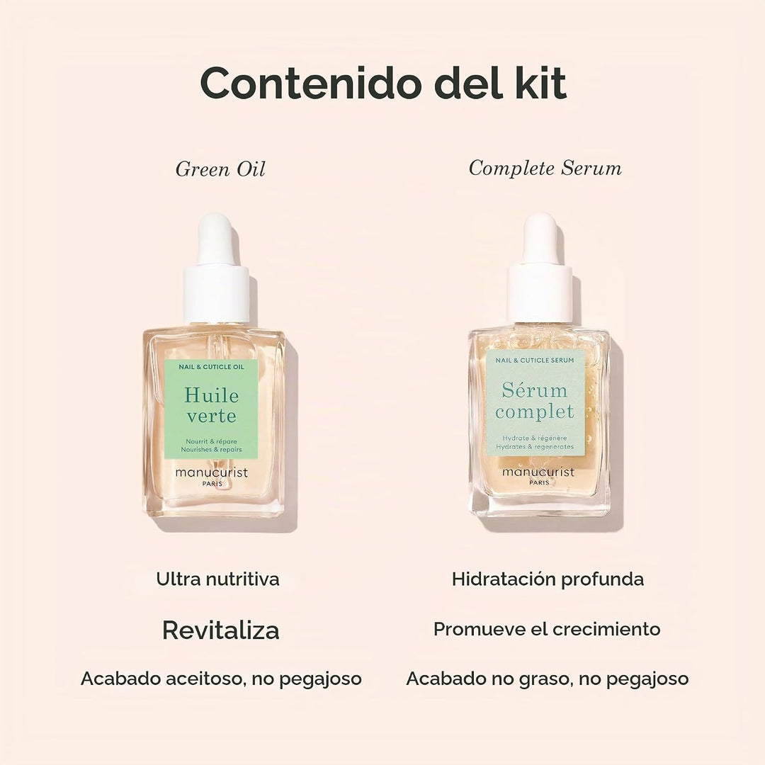 Manucurist Duo Nail Care Set - Huile Verte Green Oil y suero comple...
