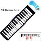 Rock And Roll It - Piano. Teclado de piano de juguete clásico flexible enrollable para niños. Almohadilla de piano portátil de silicona con rollo de mano de 49 teclas. Flexible y plegable.