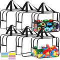 6 Piezas Bolsas de Almacenamiento XL para Juguetes Anchas Impermeables Organizadores Transparentes con Etiquetas