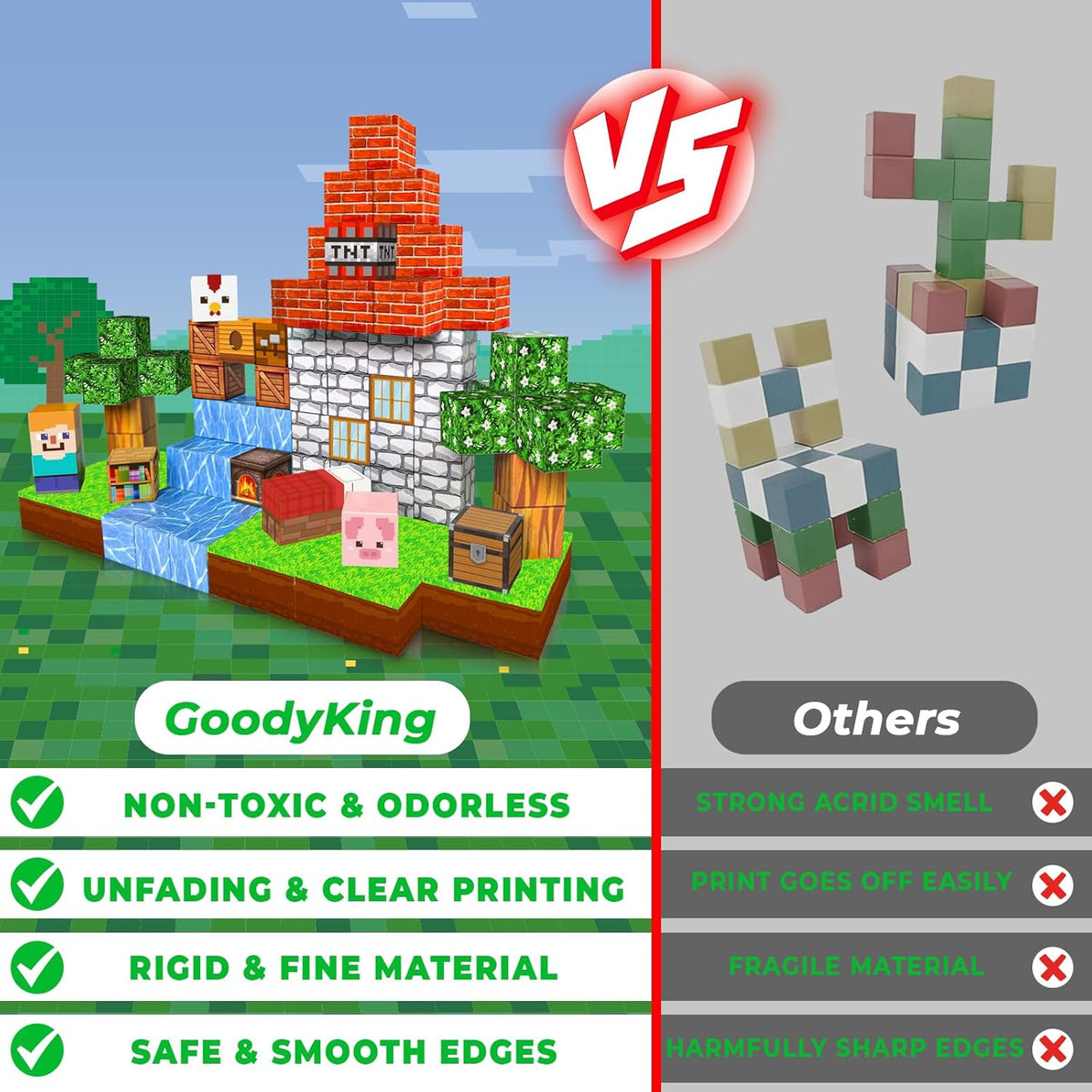 Goody King Bloques Magnéticos | Juego de Cubos de Construcción Magn...