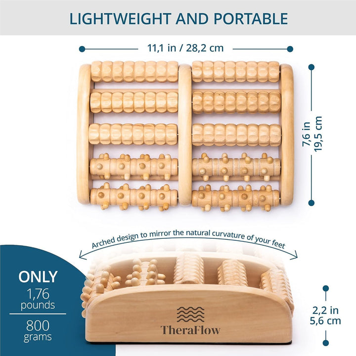 TheraFlow - Masajeador dual de rodillos para pies (XL) \u2013 Relaj...