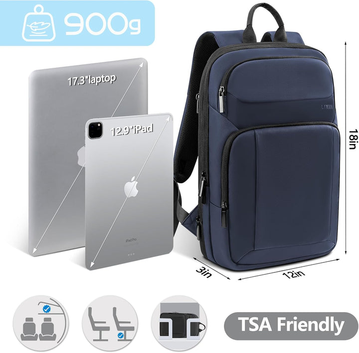 Lixiin Mochila para laptop para hombre, mochila de viaje expandible...
