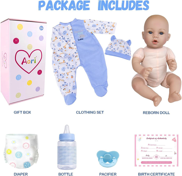 Aori Reborn Baby Dolls Boy - Muñeca realista de bebé recién nacido...