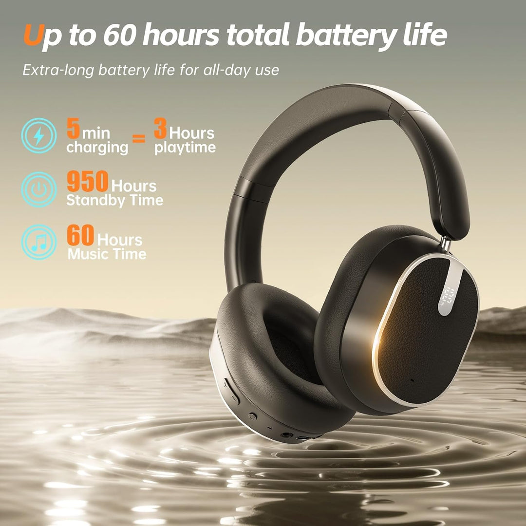 MMWOWARTS Auriculares Bluetooth híbridos con cancelación activa de...