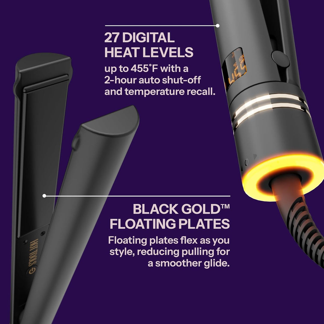 HOT TOOLS Pro Artist - Plancha plana iónica dorado negro de 1 pulga...