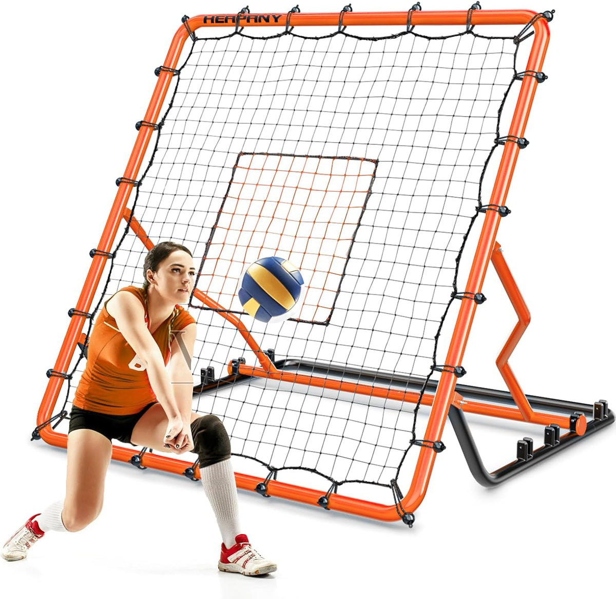 Red de rebote de béisbol, 4 x 4.5 pies, rebote de béisbol y softbol con 4 ángulos de ajuste, equipo de entrenamiento de voleibol para béisbol, lacrosse, fútbol, práctica de captura de campo de
