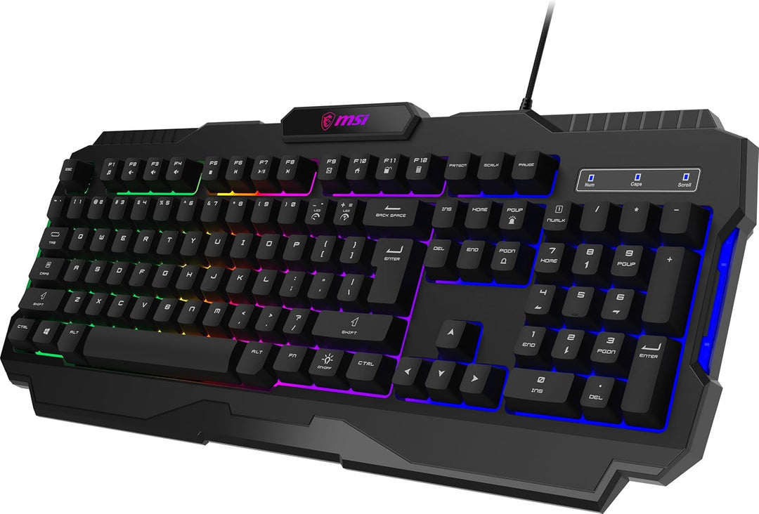 msi Forge GK100 US - Teclado de membrana, RGB, ergonómico, anti-fan...