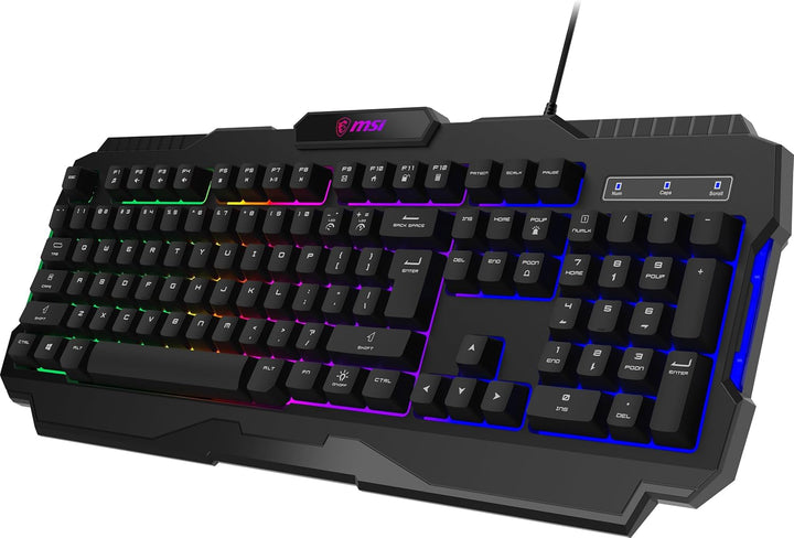 msi Forge GK100 US - Teclado de membrana, RGB, ergonómico, anti-fan...