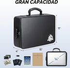 BALEINE Caja de Documentos Ignífuga con Cerradura, Bolsa de Documentos Ignífuga Portátil Impermeable Cajas de Archivos Ignífugas para Documentos, Caja Organizadora de Archivos para Papeleo Importante