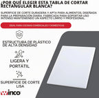 Winco Tabla de cortar, 18 x 24 x 1/2 pulgadas, color blanco, 18" x 24"