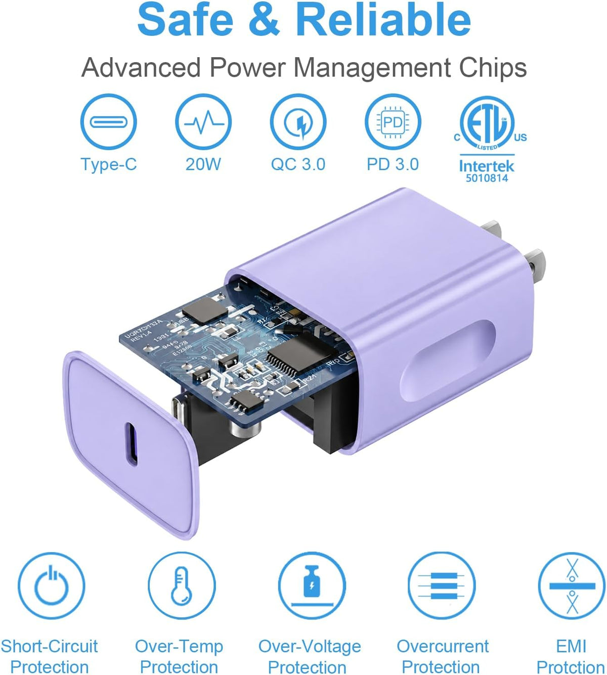 Cargador USB C de carga rápida para iPhone 18, 17, 16, 15, 3 unidades