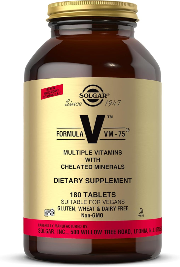 Solgar Fórmula VM-75, 180 tabletas \u2013 Multivitamínico con miner...