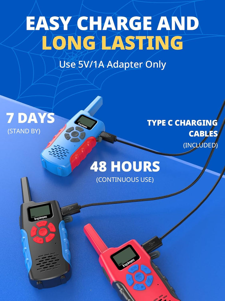 Inspireyes Walkie Talkies para niños recargables, juguetes para niñ...