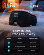 Juego de 2 mascarillas para dormir y diadema Bluetooth para personas que