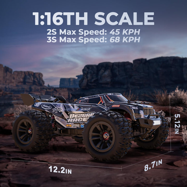 BEZGAR HP163S - Autos RC rápidos para adultos MAX 68KPH