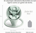 Munchkin Columpio eléctrico para bebé con vibración, columpio portátil para recién nacido y bebé, asiento inteligente habilitado para Bluetooth con música, movimiento y sonidos, salvia