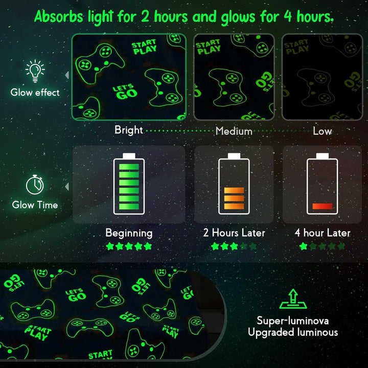 Jekeno Manta para juegos que brilla en la oscuridad, control de jue...
