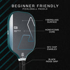 JOOLA Essentials Dash Pickleball - Paleta ligera para todas las edades, superficie arenada de fibra de vidrio para giro, construcción de prensa fría para mayor durabilidad, aprobado por USAP