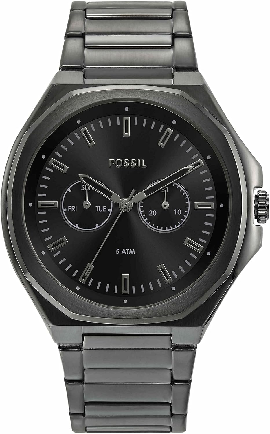 Evanston Reloj multifunción de acero inoxidable Gunmetal
