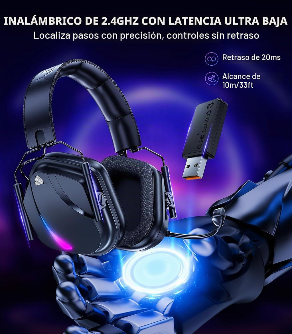 Auriculares inalámbricos para juegos con micrófono para PS5 PS4
