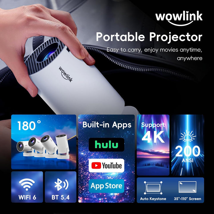 [Aplicaciones integradas y actualizadas en 2026] Mini proyector con...