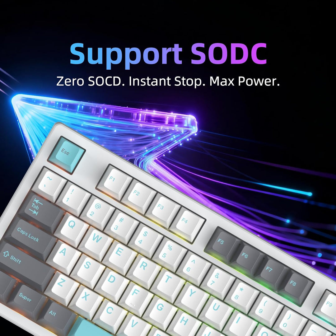 Teclado mecánico con cable IROK FE87 V2, tasa de sondeo dual de 8 K...