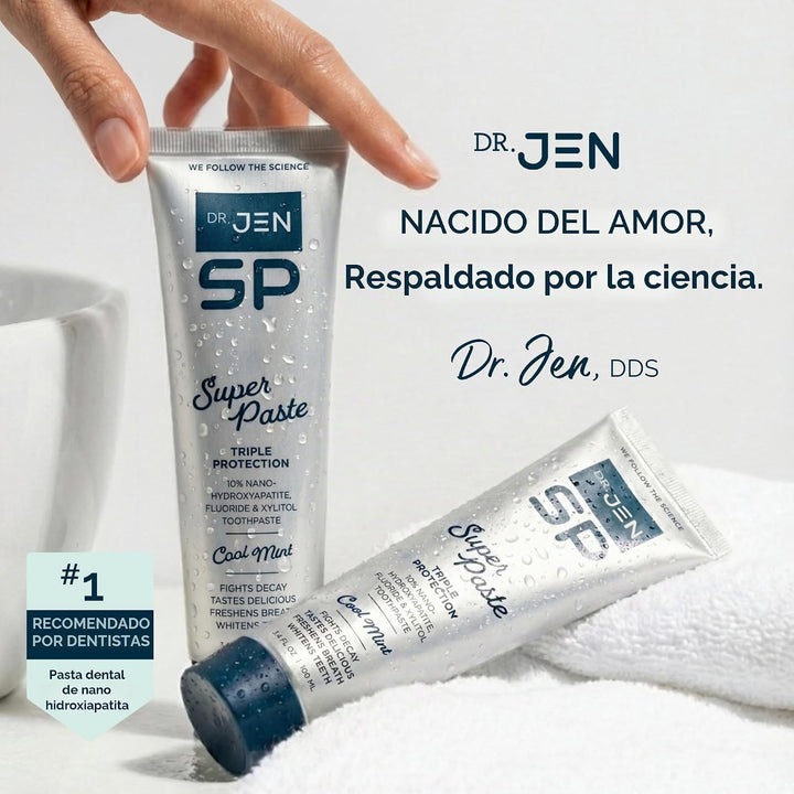 Dr. Jen Super Pasta de dientes, 10% Nano Hidroxiapatita, diseñada p...