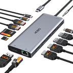 Estación de acoplamiento para laptop 3 monitores USB-C Docking Station Adaptador para doble monitor