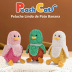 PEACH CAT Peluche de pato plátano con diseño de banana 1 mamá 19.7" Animal de peluche de pato con 3 lindos bebés dentro, juego de 4 piezas de peluches para regalos para niñas y niños