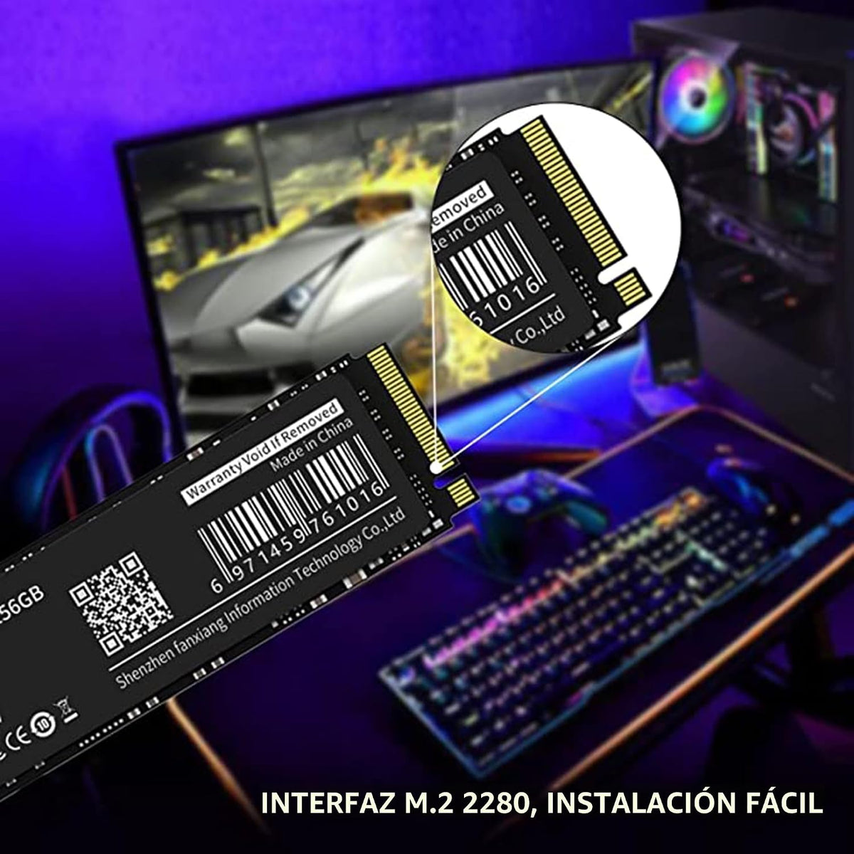 fanxiang S501 256GB NVMe SSD 3D NAND1.3 PCIe Gen3x4 M.2 2280 Unidad...