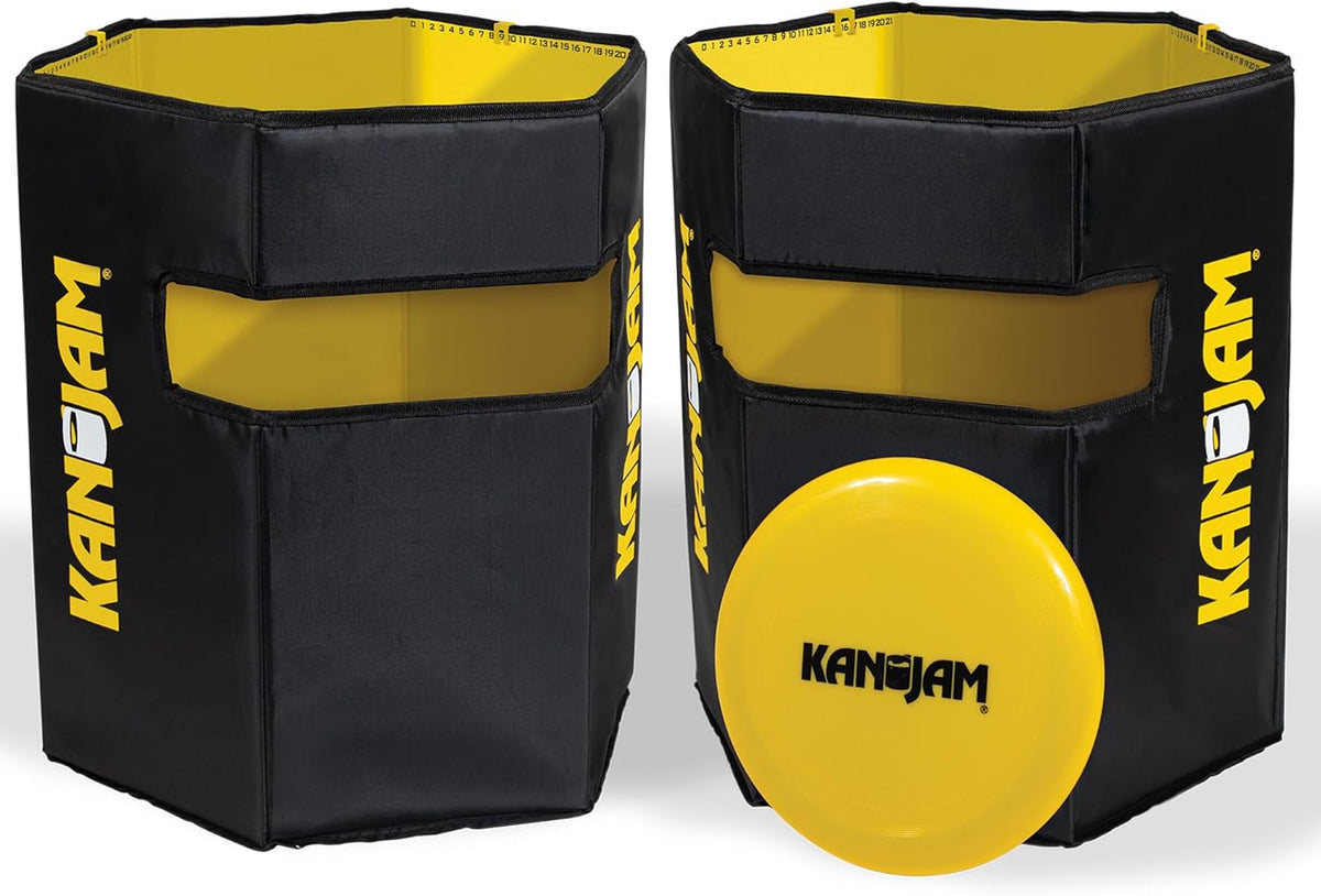 Kan Jam Travel, juego portátil de lanzamiento de discos para exteriores, 2 objetivos, disco, bolsa de transporte