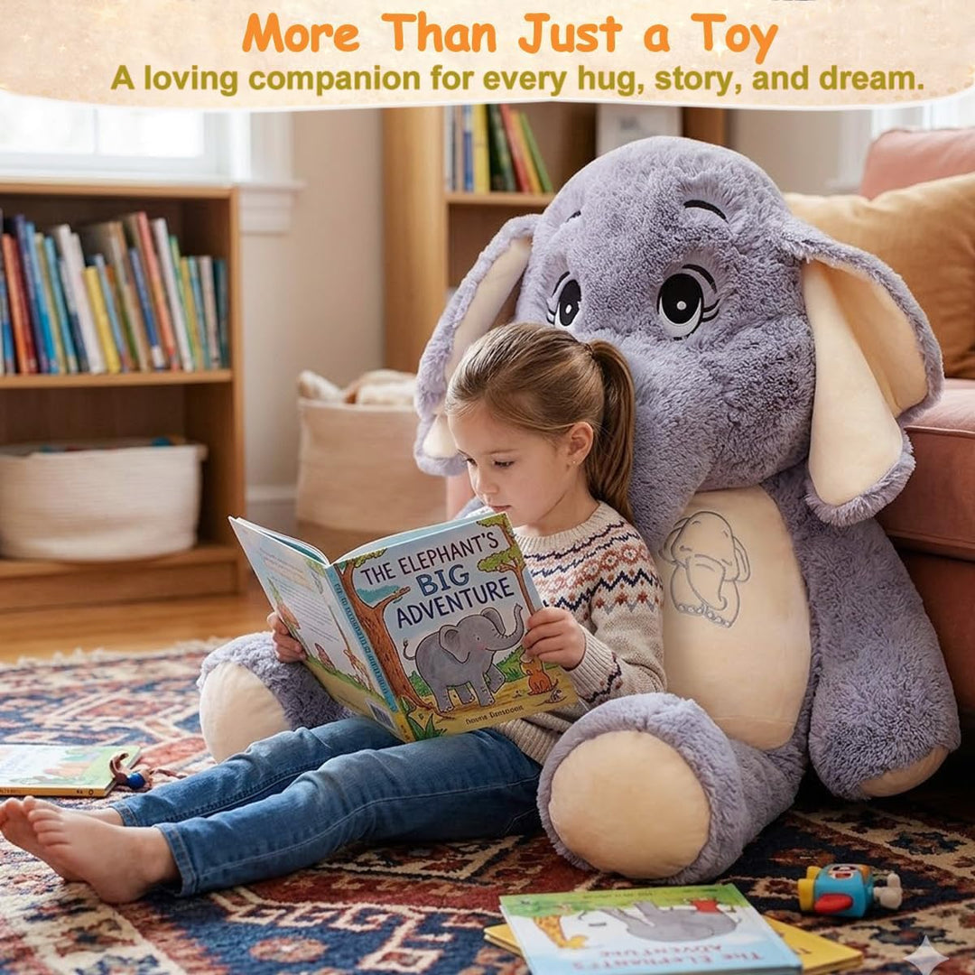 Animal de peluche de elefante gigante de 39 pulgadas, juguete de pe...