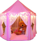 Tienda de campaña de princesa para niñas, casa de juegos grande, castillo para niños, tienda de campaña con luces de estrella, juguete para interiores y exteriores, 55 x 53 pulgadas