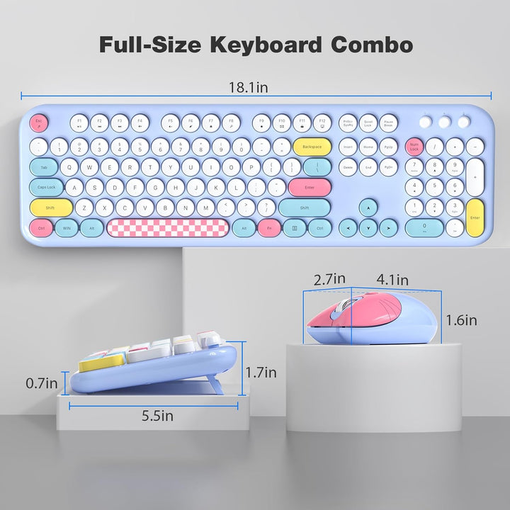 Dilter Combo de teclado y mouse inalámbricos, teclados de máquina d...