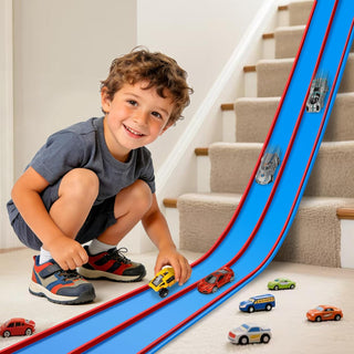 Flexible Race Track Toys for Kids, 15 Ft Flex Tracks Starter Set wi...