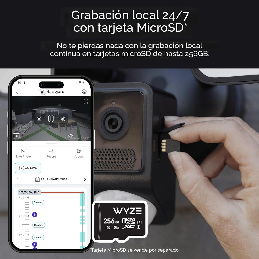 WYZE Cámara Floodlight v2, Cámara de Seguridad para Exteriores, 2K...