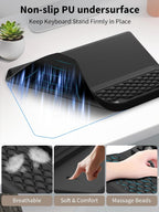 Set de teclado ergonómico 3 en 1 con soporte para muñeca y alfombrilla para ratón, negro