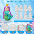 Reallnaive Kit de pintura de cerámica de sirena de 8 unidades para niños y