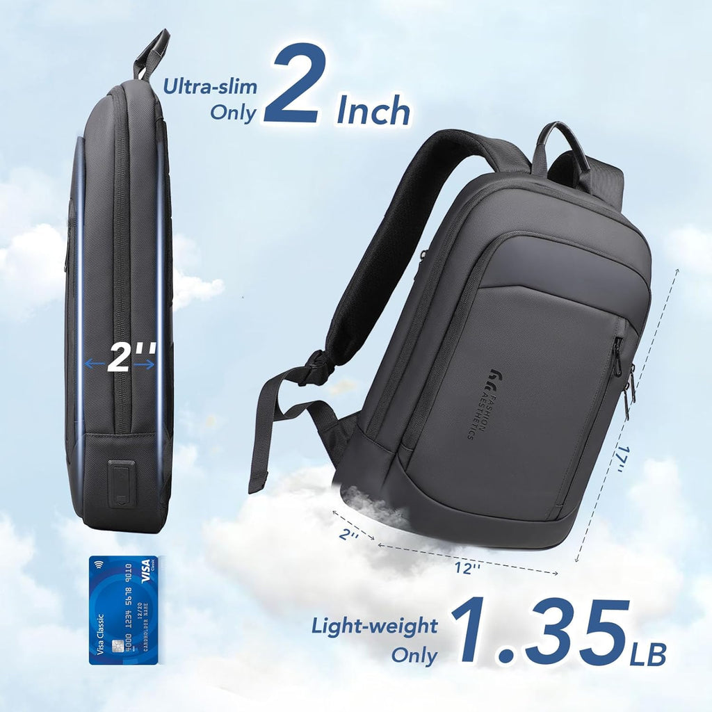 hk Mochila ultradelgada para laptop para hombre, mochila de negocio...