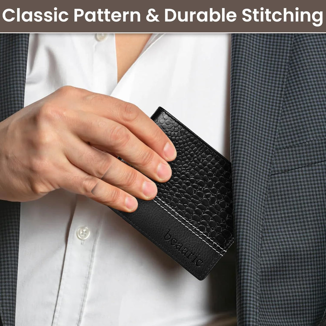 Cartera de cuero para hombre, bloqueo RFID, delgada y elegante con...