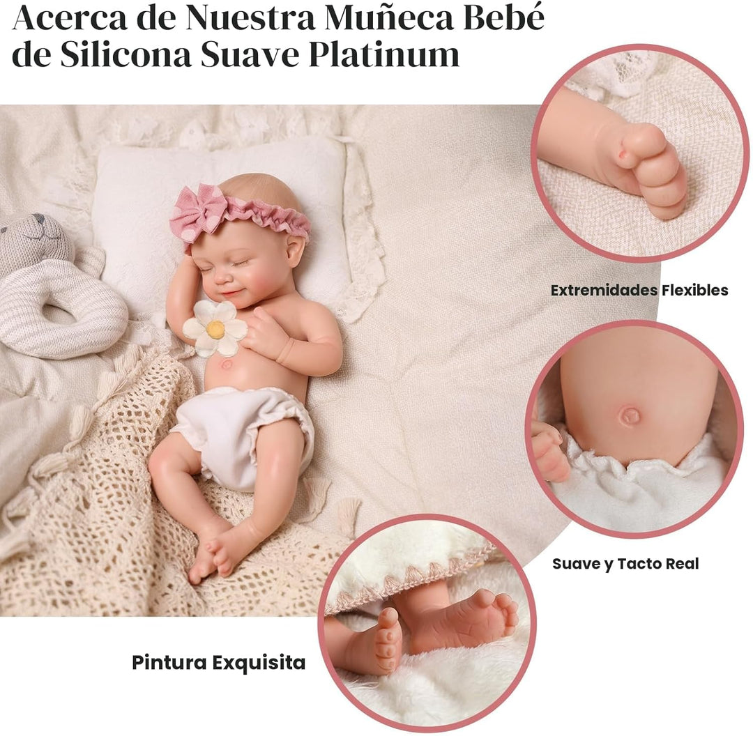 BABESIDE Muñecas de bebé recién nacidas de silicona de cuerpo compl...