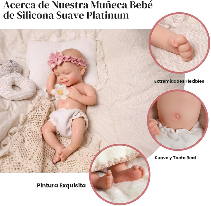 BABESIDE Muñecas de bebé recién nacidas de silicona de cuerpo compl...