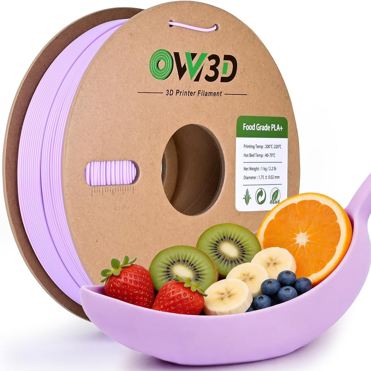 OVV3D Filamento de ácido poliláctico (PLA) de grado alimenticio de...
