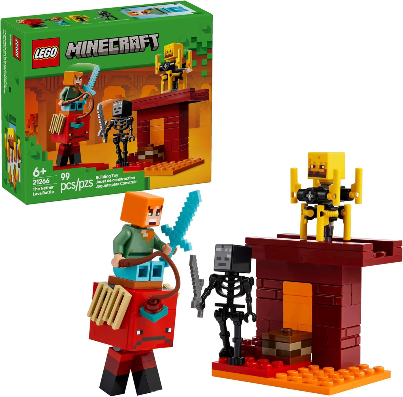 LEGO Minecraft The Nether Lava Battle Toy and Playset