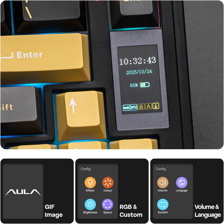 EPOMAKER X Aula EA75 MAX Wireless Gaming Keyboard with Screen &amp;...