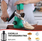 Geedel - Rallador rotativo de queso con manivela, trituradora de queso, cortador de verduras