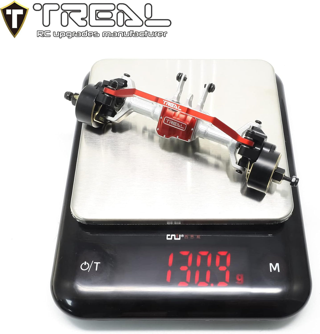 TREAL TRX4M Ejes Portal Delantero Kit Completo CVD Eje Aluminio 7075 Carcasa de eje mecanizado CNC para 1/18 TRX-4M (Plata)