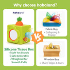hahaland Caja de pañuelos de silicona para bebés de juguete - Juguetes